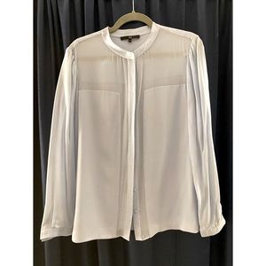 Tibi Ice Blue Sheer Paneled Button Down 💙